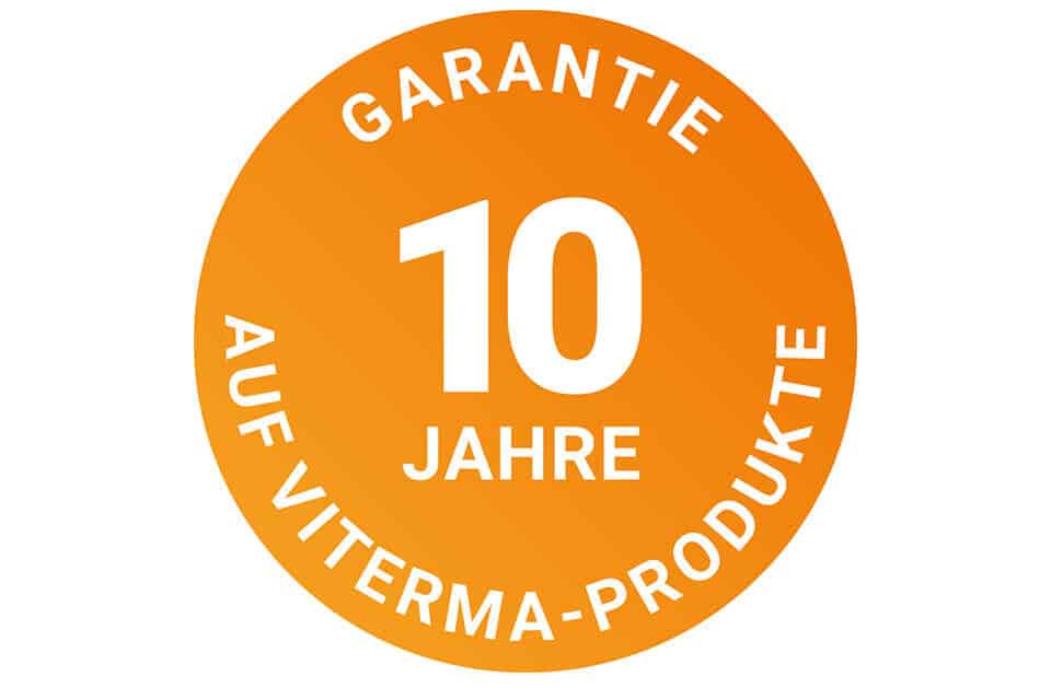 Siegel 10 Jahre Garantie auf Viterma-Produkte